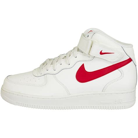 nike air force high rot weiß